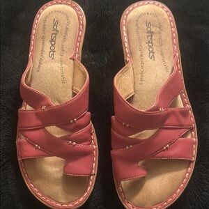 Softspots Pink Slippers with Crisscross Straps
